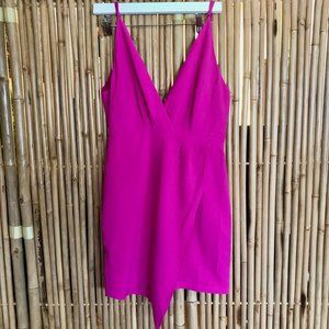 Asymmetrical fuchsia mini dress - never worn